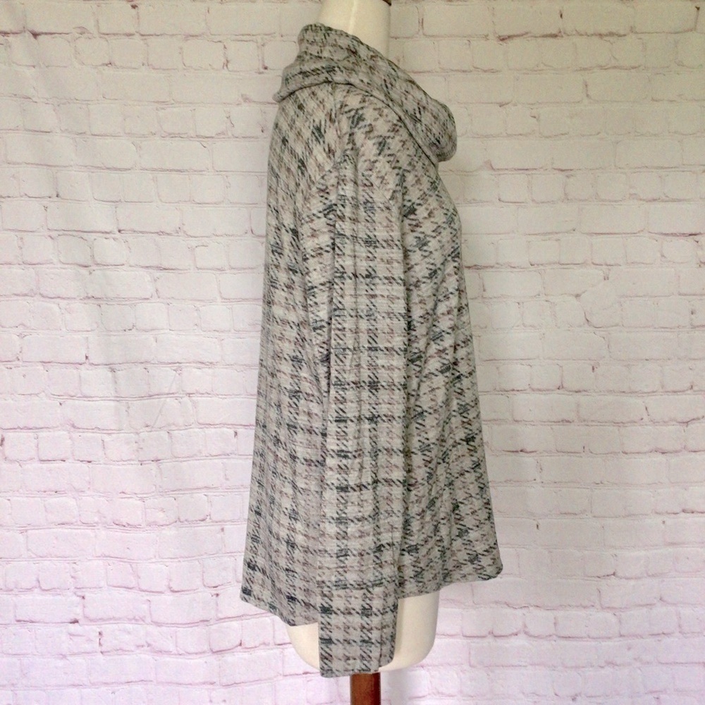 Tribal Gray and Purple Cowl Neck Sweater - Size Large - Picture 4 of 7